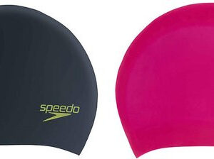 Speedo Junior Long Hair Cap Zwart Unisex Badmuts - Maat One size