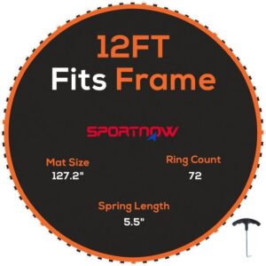 SPORTNOW Trampoline Mat Kunststof 323 x 323 x 1 cm Oranje/Zwart