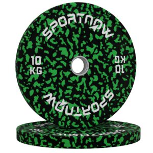 SPORTNOW Olympische halterschijven set, massief rubber, 2 x 10 kg, voor thuis gym en krachttraining