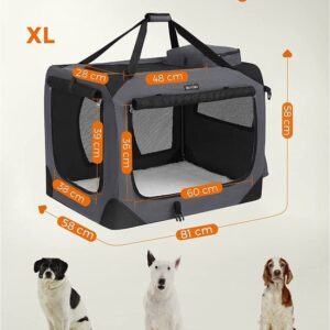 Opvouwbare hondenkooi - transportbox - grijs - 81 x 58 x 58 cm