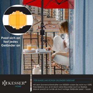 KESSER® Parasolhouder voor vierkante en ronde parasols - Universele voet tot Ø38 mm - Ø48 mm - Zwart