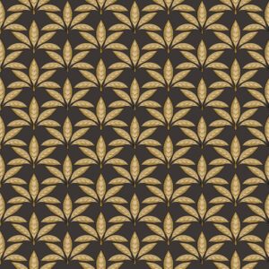 Behang Zwart en Goud Bladeren Design Flora 18515 voor elke interieurstijl Model Cristiana Masi