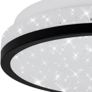 Briloner Leuchten - LED-plafondlamp met sterrendecor, 10 Watt, 900 lumen, 4000K, wit-zwart