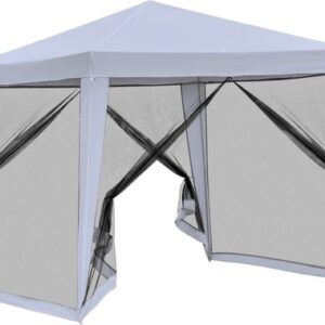 Outsunny - Tuinpaviljoen met Muggengaas - Waterafstotend - Grijs