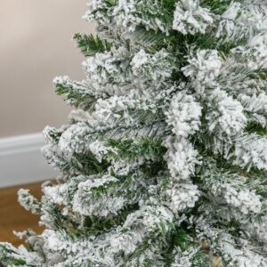 HOMCOM Kunststof Kerstboom 70x70x120 cm Groen en Wit