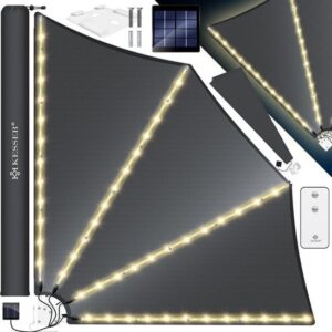 KESSER® Balkonventilator met LED | Opvouwbaar en weerbestendig met wandbevestiging