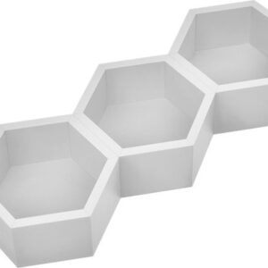 [en.casa]® Design Wandplank driedelige set - wit - model 10