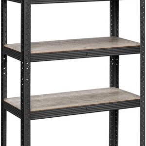 Magazijnstelling - Opbergrek met 5 verstelbare legplanken, 600 kg belastbaar - grijs zwart