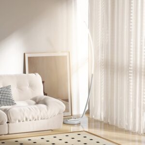 HOMCOM-Stehlampe-Aluminium, Acryl-46L x 25B x 147H cm-Silber