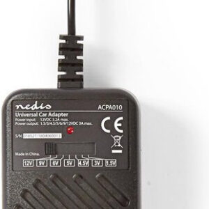 Nedis Universele AC-Stroomadapter - 36 W - 0 - 12 V DC - 1.20 m - 5.0 A - 7 plug(s) - Zwart