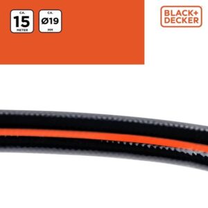 BLACK+DECKER Tuinslang 15 Meter - 19MM - Duurzaam PVC - Voor Tuin, Auto en Zwembad