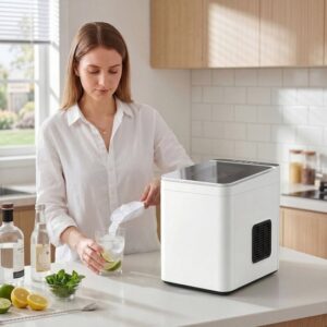 HOMCOM IJsblokjesmaker - Kunststof - 31,5L x 23,2B x 33,7H cm - Wit