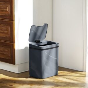 Homcom Sensor Prullenbak - Kunststof - 27,6L - Grijs