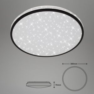 Briloner Leuchten - LED-plafondlamp met sterrendecoratie, 24W, 2200 lumen, 4000K, wit-zwart