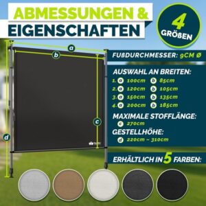 tillvex® Verticale zonwering, B x H 200 x 310 cm, zwart, met handslinger, zonder boren