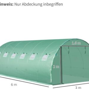 Outsunny Vervangfolie PE 600L x 300B x 200H cm - Groen