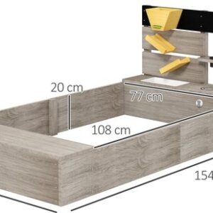 Outsunny Zandbak van Tannenhout 154L x 80B x 60H cm - Grijs
