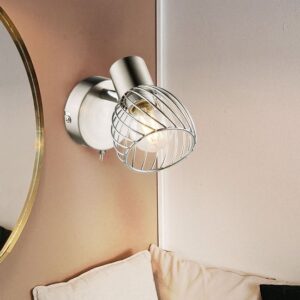 Verplaatsbare chroom leeslamp voor woonkamer of slaapkamer met kooi ontwerp