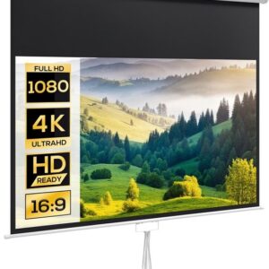 HOMCOM 80 inch Projectiescherm 16:9 voor muur en plafond - Wit Filmdoek