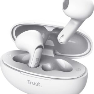 Trust Yavi Bluetooth Earphones - Volledig Draadloze Oordopjes met Noise-Cancelling Microfoons - Wit