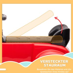 AIYAPLAY Rutschauto met opbergruimte voor kinderen van 18-48 maanden, Rood, 77,5 x 41,5 x 45 cm