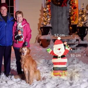 Outsunny Verlichte Kerstdecoratie van Polyester en Staal, 52x30x93 cm, Meerkleurig