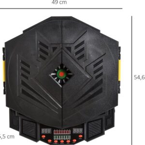 HOMCOM Elektronisch dartbord met deur, 4 LED, 216 spellen, 12 pijlen B8-0006