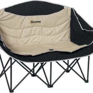 Outsunny Campingstoel van metaal en Oxfordstof, Khaki