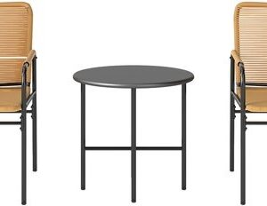 Outsunny Rattan Bistroset - Staal, PE-Rattan - 54L x 66B x 76H cm - Geel