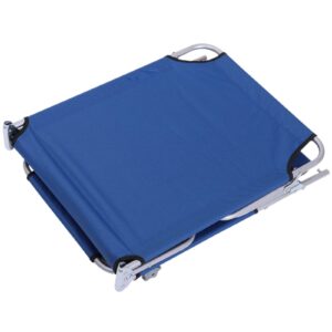 Outsunny Verstelbare Loungestoel voor Buiten met Zonnescherm - Blauw