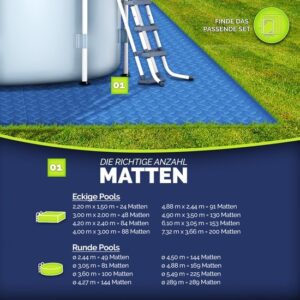 tillvex® Bodembeschermingsmat voor zwembad 12 stuks | Onderlegger voor buitengebruik