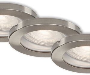 BRILONER LED Inbouwspot set 7181 Ø 85 mm mat nikkel, 3 stuks