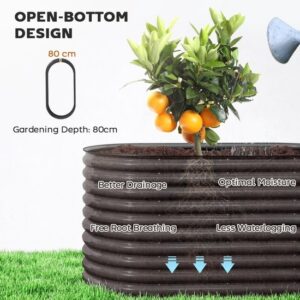 Outsunny verhoogde plantenbak met open vloer - donkergrijs