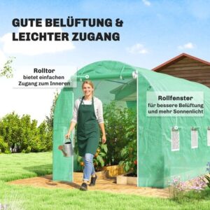 Outsunny Kasafdekking - PE - 400L x 200B x 200H cm - Groen