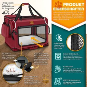 TRESKO Opvouwbare Hondenbox met Lekmat, Spatel en Reflectoren, S, 50 x 34 x 34 cm