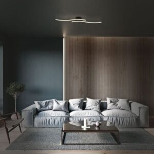 Briloner REY Plafond- en Wandlamp met Glittereffect - 12W - 1400 lm - Warm Wit - Zwart