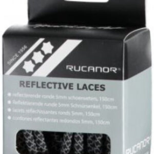 Rucanor Reflecterende ronde schoenveters - grijs - 5 mm x 1500 mm - 100% polyester