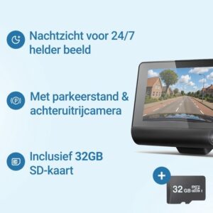 Living Needs Dashcam - Dashcam voor auto - Dashcam- Voor en achter camera - Full HD - Achteruitrijca