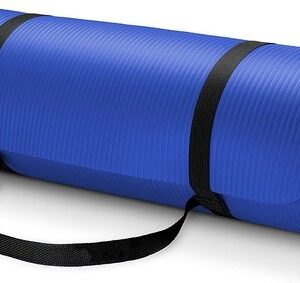 Donkerblauwe yogamat van 1 cm dik