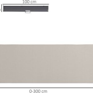 Outsunny Tuinscherm van polyester, aluminium, metaal in lichtgrijs