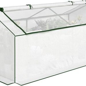 Outsunny Kas van Metaal, PE - 180L x 90B x 70H cm - Wit