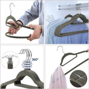 Songmics - Fluwelen Kledinghangers - 20 Stuks - Antislip - Grijs