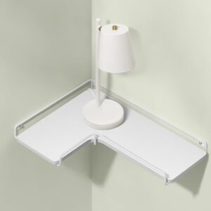 Vasagle - Set van 2 L-vormige wandplanken - 40x29 cm - Wit - Industrieel design