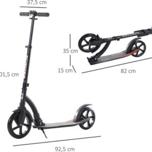 HOMCOM opvouwbare kinderstep met schokdemper - zwart