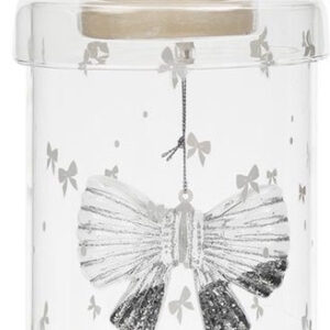 Riviera Maison Windlichten voor binnen - Sparkling Bow Fillable Hurricane - Lantaarn - 22cm x 12cm