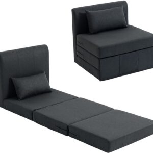 HOMCOM Vloerstoel van polyester en schuim - 80L x 75B x 74H cm - Donkergrijs