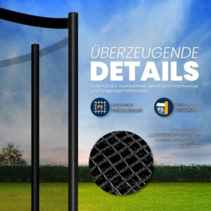 KIDUKU® vervangend veiligheidsnet voor trampoline Ø 427 cm, 8 stangen