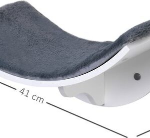 PawHut Kattenbed met wandplank en pluchen bekleding, bruin MDF