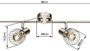 Globo Texas opbouwspot nikkel metaal E14 54809-4