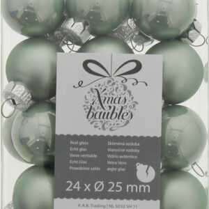 Kerstballen Set - 24 Stuks - Glas - Christmas - Groen